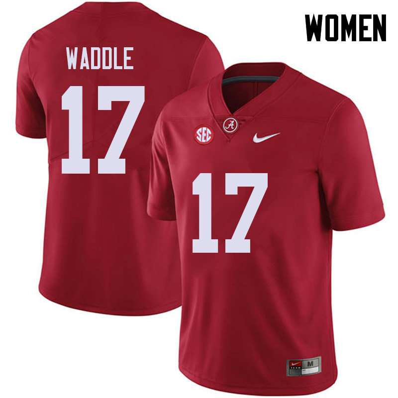 Alabama Crimson Tide Women's Jaylen Waddle #17 Red NCAA Nike Authentic Stitched 2018 College Football Jersey ED16H66PQ